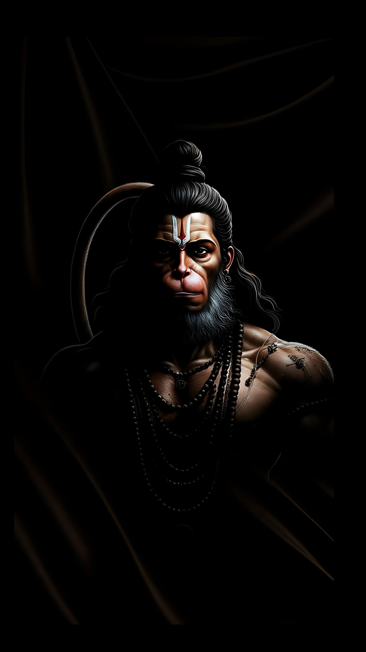 Hanuman Ji Black AMOLED Wallpaper