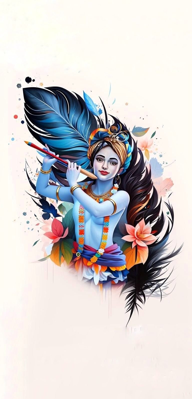 Shree Krishna Divine 4K Wallpaper